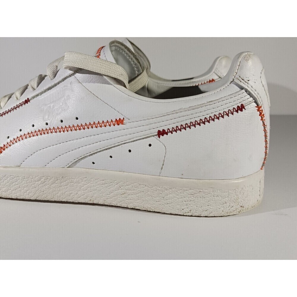 Puma Shoes Clyde Zigzag Men's Size 12 White Leather Lace Up Sneakers - Picture 5 of 11